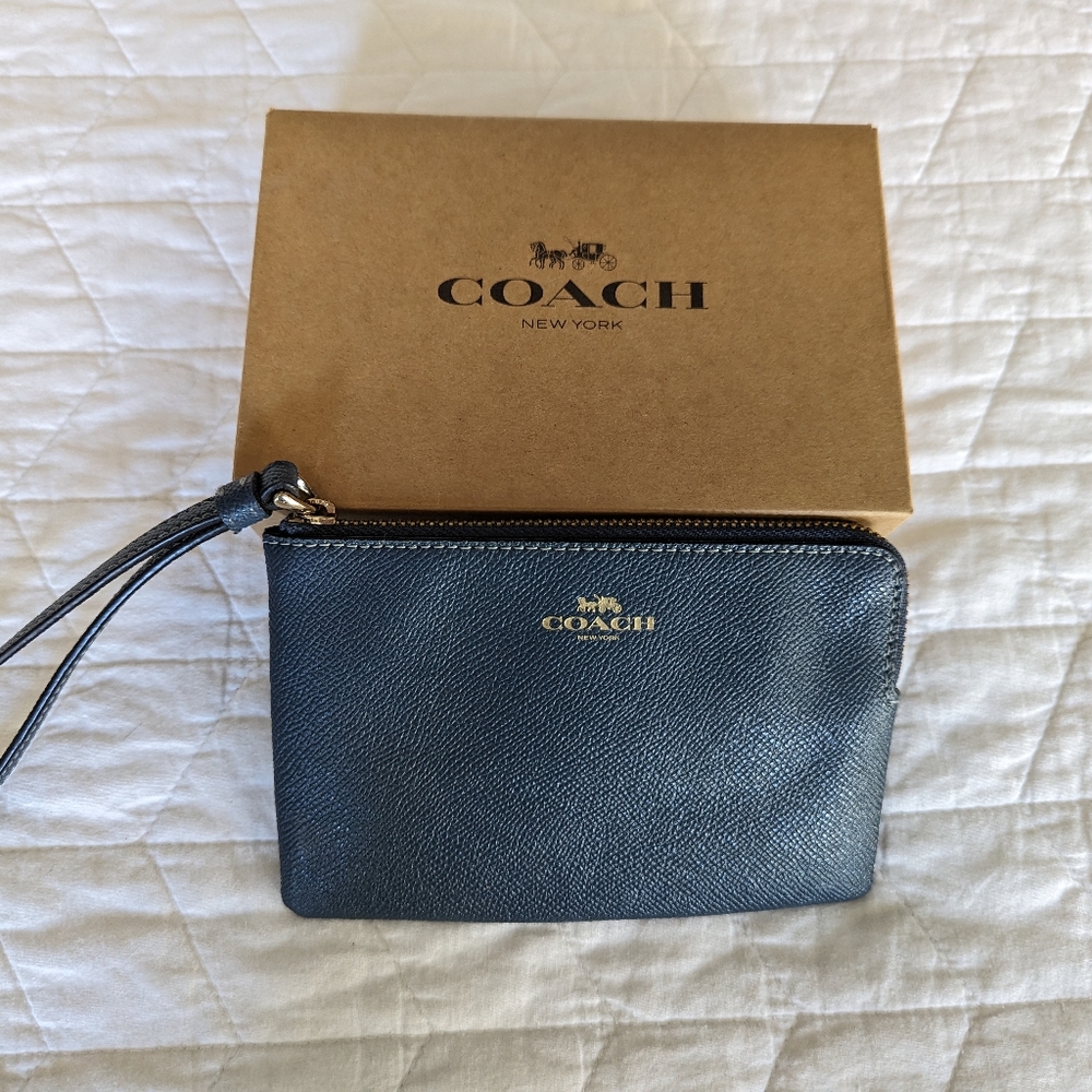 Coach Blue Wristlet